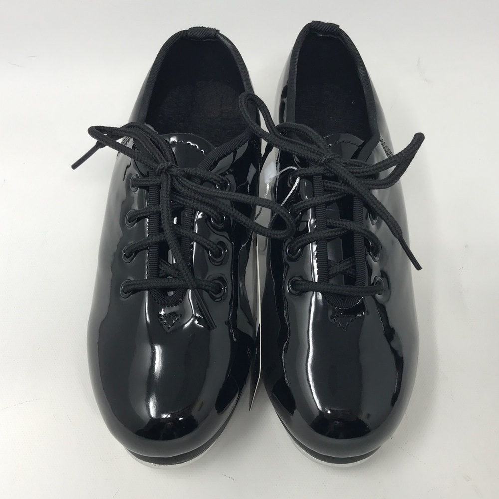 WUIWUIYU Lace Up Tap Dancing Shoes, Unisex Kid's Size 12(B)33 - Black - Picture 2 of 10